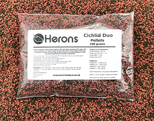HERONS Cichlid Duo Pellets OMEGA-3 COLOUR ENHANCING PREMIUM MALAWI FISH FOOD