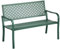 Outsunny Gartenbank Stahl, 2-Sitzer Parkbank mit Rückenlehne & Armlehne, Sitzbank mit Blumenmuster, für Garten, Balkon, max. 240 kg, Dunkelgrün, 127 x 63 x 83 cm