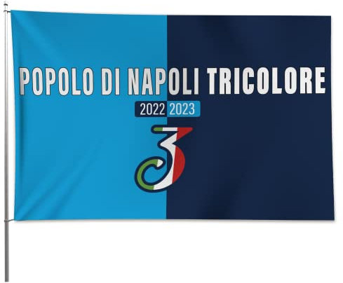 MAGNATEVE 'O LIMONE Flagge Volk von Neapel 2023 Original - Flagge 60 x 60 cm Popolo Napoli Champione - Gadget Geschenkidee für Fußballfans Original - lustige Geschenke für Fans