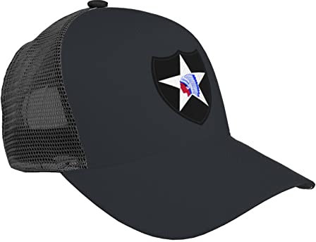 XVBCDFG 2Nd Infanterie Division SSI Baseball Cap Atmungsaktiv Gebogene Krempe Mesh Caps Sonnenblende Hip-Hop Hut Verstellbare Trucker Hüte Fo, Siehe Abbildung, One size