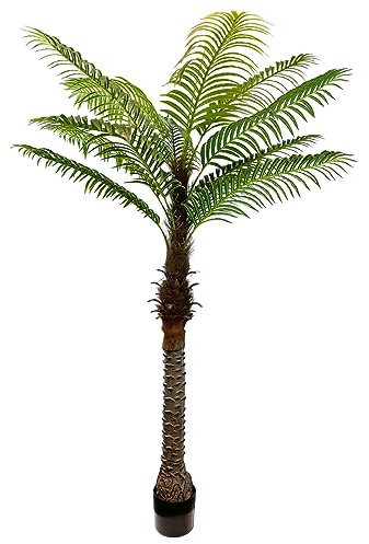 AfanD Künstliche Phoenix-Palme, 218,4 cm, künstlicher tropischer Kokosnussbaum, extra hoch, groß, künstlicher Baum im Topf für draußen, Terrasse, Innenbereich, Zuhause, großes Haus, Büro, Badezimmer,