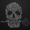 Glitzerdeals Bügelbilder aus Strass Totenkopf mit Rose schwarz Aufbügler für Textilien Karneval Kostüm Totenkopf Strassmotiv Schädel Skull Glitzer