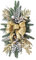 Tuelaly Ghirlanda natalizia per scale con luci a LED, festone festivo per decorazioni natalizie, include palline colorate, pigne, bacche, fiocco, ghirlande in rattan dorato, 45 cm