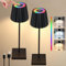 Lightsjoy 2 Stück Tischleuchte Kabellos Dimmbare LED Akku Tischlampe mit Touch-Schalter USB-C Metall Aufladbar 3 Farbtemperaturen+RGB Outdoor IP54 wasserdicht für Schlafzimmer,Arbeit,Bars,Restaurants.