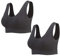 Lemef 2-Pack Seamless Sports Bra Wirefree Yoga Bra with Removable Pads for Women (X-Large, 2*Black)