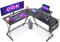 ODK L Shaped Gaming Desk with Monitor Stand, 127x127x75 cm Computer Desk with Storage Bag, Corner Desk for Gaming, Home, Office, Black