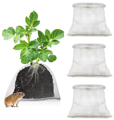 Luxylei Root Guard 4 Pièces Panier en Anti-Gopher Paniers en De Maille De Taupe De Campagnol d'acier Inoxydable pour Protection des Racines des Plantes