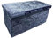 Rehmat Collection 2 Seater Crushed Velvet Ottoman Storage Cube Toy Box Chest With Diamanté Studded Lid - Foldable/Collapsable (Grey)