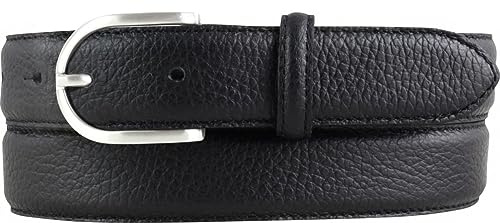 BELTINGER Italienischer Damen-Gürtel, 30 mm breit, Damen, Chinogürtel, Hosengürtel, strukturiertes Leder, Schließe Silber