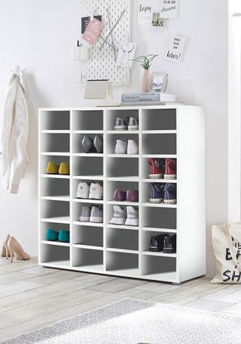 möbelando Regal >Boots< in Weiß matt - 92x98x33cm (BxHxT)