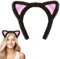 Mabor Cute Cat Ears Headband Cat Ear Headband for Adult Furry Cat Ears Cat Headband Black Cat Ears for Makeup Shower Party