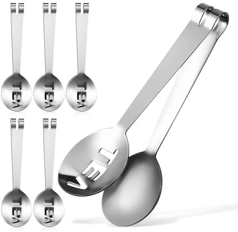 Alipis Tea Bag Squeezer Stainless Steel: 6Pcs Tea Bag Tongs Tea Bag Strainer Clips Tea Bag Holder Clamps Small Metal Tongs for Tea Accessories, Loose Tea, Ice Cubes