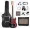 Fojill Basso elettrico a 4 corde a 4 corde, batteria da 10 W, amplificatore Bluetooth, kit per principianti, set di accessori, tracolla, plettri, capotasto, cavo, corde (nero)