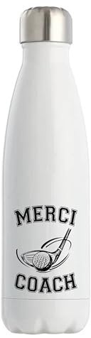 Bouteille Isotherme Merci Coach - Cadeau Gourde acier inoxydable pour Entraîneurs, Coachs Sportifs et Professeurs