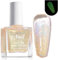 Sparkly Nail Polish - Gold Glitter Nail Varnish, Ice-Transparent Luminous Nail Polish,Quick Dry & Long Lasting Shimmer Nail Polish, Breathable Nail Polish Nail Art Home No Need UV Lamp (Gold, 10ml)