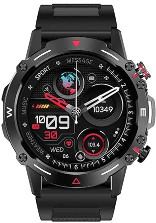 Reloj inteligente AMOLED 2024 con pantalla siempre encendida, llamada Bluetooth, IP68, resistente al agua, NFC, deportivo, fitness, relojes para Android e iOS (negro)
