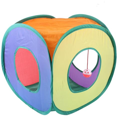 Tunnel für Katzen im Innenbereich – Würfel für Katzen, faltbar, Tipi für Katzen, lustiges Katzenzelt, lustig, Höhle für Katzen, Kätzchen, kleine Hunde, zum Spielen im Training, Arc-en