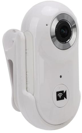 Xiuganpo 1080P 2MP Am Körper Getragene Kamera, 90-Grad-Weitwinkel-UHD-Objektiv-Haustierkamera mit Rückseitigem, Kleine Action-Kamera mit Loop- aus der Ego-Perspektive für (White)
