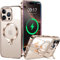 HaloArt 360° Drehbarer Ständer Magnetische Hülle für iPhone 16 Pro Max [Stabilster Unsichtbarer CD-Ring Ständer] [ Nr.1 Magnetkraft & Militärschutz] Stoßfest Schutzhülle Dünn, Titan Wüstensand