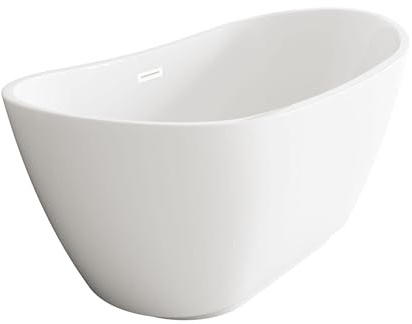 Balneo Baignoire Autoportante Balneo Parma en Acrylique avec Cadre en Acier - 6 Pieds Stabilisateurs - Trop-plein et Bouchon Clic-Clac - Design Moderne – Blanc - 170x72cm