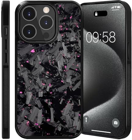 Hexafiber Phone Case, Forged Carbon Fiber Flakes Case, Forged Carbon Fiber Phone Case, Real Carbon Fiber Phone Case, Carbon Fiber Phone Case for iPhone Series (11,Violet)