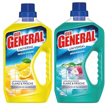 Der General Universal Allzweckreiniger - Ausprobierpaket bestehend aus 2 Artikeln - Bergfrühling & Frische Zitrone - Universalreiniger für hygienische Sauberkeit - je 750 ml