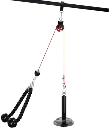 sunmeg LAT Pulldown and Lift Weight Pulley System Cable Machine Fit Olympic 2 inch Attachments for Triceps Pull Down, Biceps Curl, Back, Forearm, Shoulder Home Gym Muscle Training Equipment