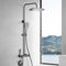 Cesinkin Duschset Grau Duschsystemmit Klavierdesign Edelstahl Duschregal Mischbatterie Wand-Set Verstellbar mit Regendusche Duschkopf und 3 Strahlarten Handbrause