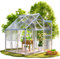 GARDEBRUK® Gewächshaus Aluminium 3,6m² 190x190cm inkl. Dachfenster Tomatenhaus Treibhaus Anzuchthaus Gartenhaus Frühbeet Pflanzenhaus Aufzucht 5,8m³