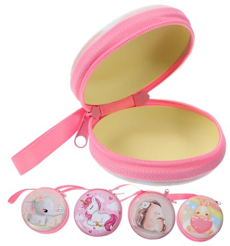 UKCOCO 5pièces Porte-Monnaie Rond à Zip Pochette à Monnaie Arrondie Petite Boîte à Sac à pour Et