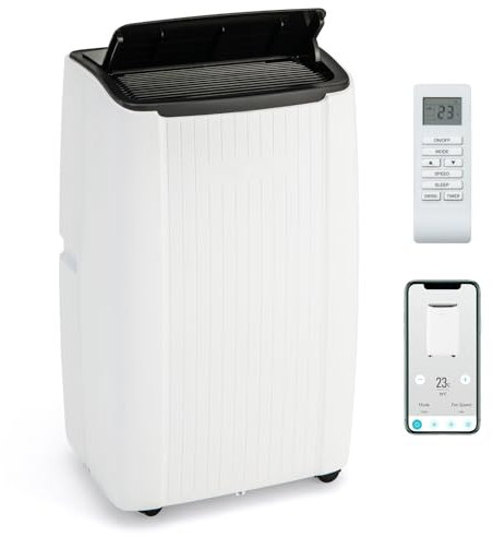 SOARS Climatiseur Mobile, Mini Climatiseur 4 en 1 Refroidissement & Déshumidification & Ventilateur & Chauffage, 3 Modes de Contrôle, Minuterie 0-24H Économies d'Énergie (14000 BTU)