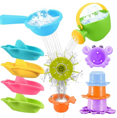 Juguetes Bañera Bebe, Juguetes de baño, Barquitos Flotantes,Juguetes Ducha Piscina Playa Juegos de Agua Regalo para Niños 1 2 3 4 Años