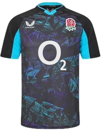 Castore Mens England Rugby Away Shirt 2025 Adults Short Black/Blue L