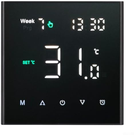 WiFi Enabled Underfloor Heating Thermostat with Voice Control Support for Alexa and Google Home, Programmable Weekly Timer for Energy Saving (gas boiler 3A)