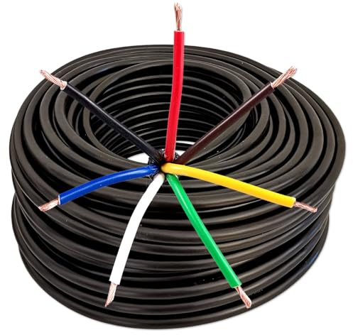 Impulse Innovation FLRY-Y Kabel 7x0,75 mm² | 5 m Fahrzeugleitung | 7-adriges Rundkabel Kupfer PVC | 50 V Leitung für KFZ Anhänger Boot Wohnmobil