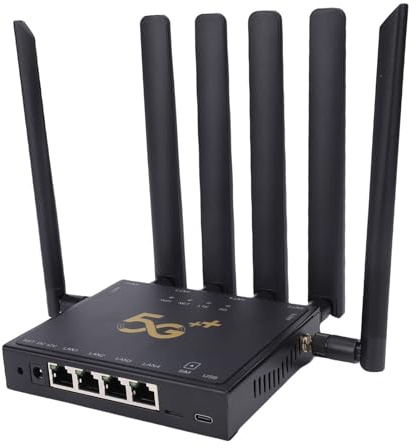 Tonysa Router Gigabit Dual Band a 6 Antenne, Rete 5G WiFi 6 Router Wireless per Slot per Scheda SIM Domestica, Video UHD da 600 Mbps Gioco Online in Tempo Reale con Roaming MESH