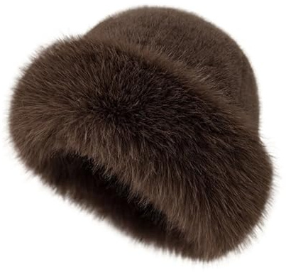 Generisch Winter Faux Pelz Eimer Mützen für Frauen, Fuzzy Winter Fisherman Cap, Warme Fleece gefüttert Mütze für kaltes Wetter