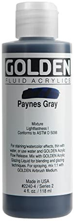Or 0002240-4 4 oz - 118ml - Fluid Peinture acrylique Peinture de couleur bouteille - Gris Paynes