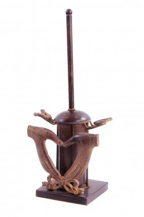 Black Country Metal Works Hocktyne Free Standing Toilet Brush Holder (Railings Grey)