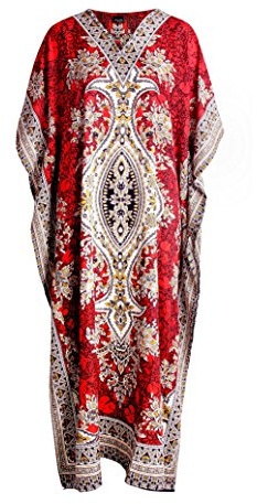 RubinaKapoor RK Essentials | Tribal Ethnic Print Lange Kaftan | Übergröße