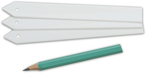 Windhager Stecketiketten 50-Stück mit 1 Stift, Pflanzenstecker Plastik, Pflanzschilder Schilder für Garten, 1,3 x 12,5 cm, weiß