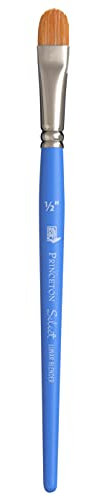 Princeton Art & Brush Select Bristle and Synthetic Brush-Lunar Blender 1/2-inch Width, Wood, Princeton Blue, Size 1/2 inch