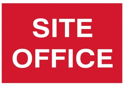 Scan SCA4252 Self adhesive PVC sign - Site office - 600 x 400mm
