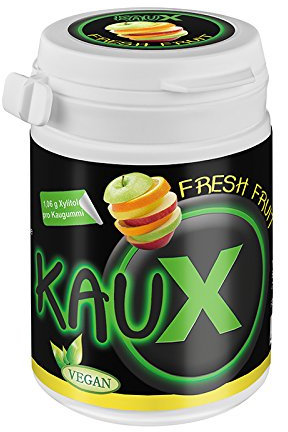 kauX Xylitol Zahnpflege-Kaugummi Fresh Fruit (60g=40 Stück pro Dose)