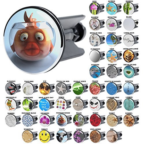 Sanilo Bonde de lavabo, Grande sélection de Bouchons de lavabo, Haute qualité (Poisson Rouge)