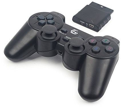 Gembird JPD-WDV-01 Kabelloses Gamepad mit Vibration, PS2/PS3/PC schwarz