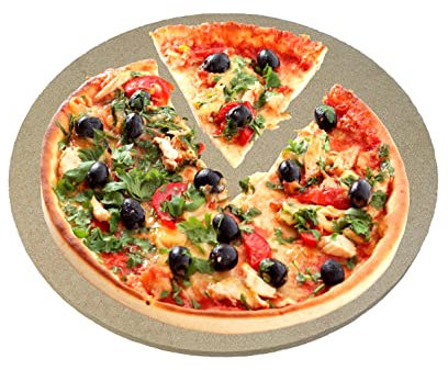 Runder Pizzastein Ø 35 cm x 1 cm Pizzaplatte für Herd und Grill Steinplatte aus Cordierit