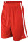 Spiro Herren-Basketball-Shorts, schnelltrocknend, Rot (rot/weiß), Gr. L