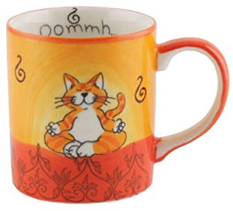 Mila Keramik-Tasse 'Oommh-Katze' (1 Stück, 250 ml, Wiederverwendbar)