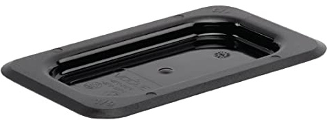 Vogue 1/9 Gastronorm Lid Black 176X108mm Cover Top Food Storage | Tight-fitting cover protects food from contaminants and spillages during storage in busy commercial kitchens.